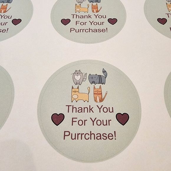 2in Round Thank You Matte Stickers - Picture 2 of 2